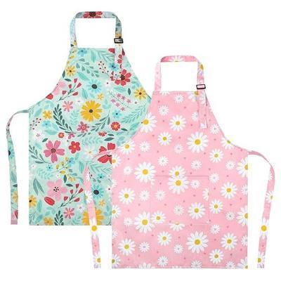2 Pack Kids Apron, Cute Cooking Aprons, Waterproof Art Apron with Pockets, Toddler Painting Artist Apron Adjustable