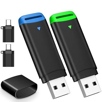 AGECASH 2GB USB 2.0 Flash Drive 2 Pack Zip Drive USB Thumb Drives | USB Memory Stick Jump Drive 2GB with Lanyard (Blue Green)