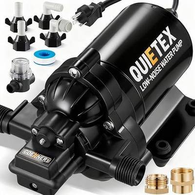 Heavy Duty 110V AC Water Pump – 5 GPM, 45 PSI, Brass Pump Head & Stainless Steel Valves, Self-Priming Diaphragm Pump with Automatic Pressure Switch, for RV, Marine, Home, Garden Irrigation