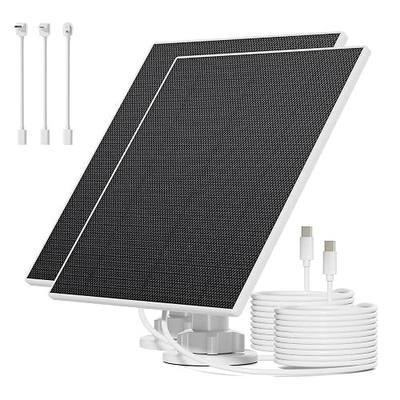 2 Pack Solar Panel Charger with Built-in 4000mAh Battery | 3W ETFE Solar Charger Compatible with Arlo Go 2, Pro 3/4/5S & Ultra 2, Continuous Charging Even on Cloudy Days
