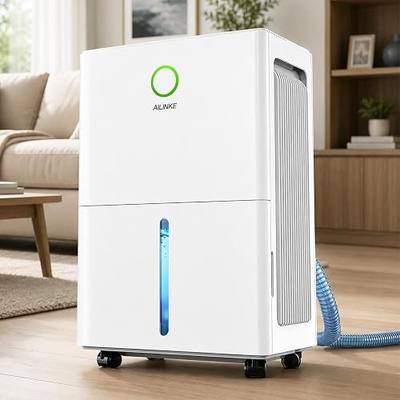 Dehumidifier for Basement with Drain Hose, Dehumidifiers for Home | 30 Pint, 2000 sq ft Coverage, Auto Humidity Control, Child Lock, 24H Timer, Washable Filter, For Bedroom Garage, White