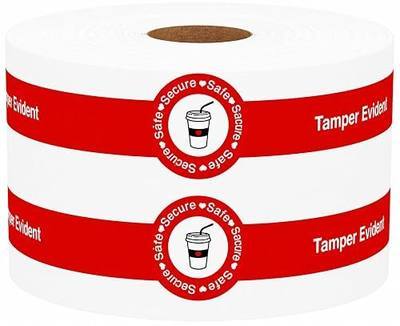 500 Pcs Safe Secure Tamper Evident Seals Stickers for Drink Lids 1x9 Inch - Food Delivery Stickers Sealed for Freshness Labels Drink Food Seals
