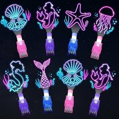 36Pcs Mermaid LED Finger Lights for Kids Ocean Animal Party Favors Glow in the Dark Light Up Sea Finger Light Bulk for Birthday Party Goodie Bag Stuffer Birthday Gifts Prize
