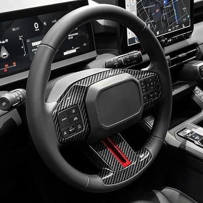 For 2026 Toyota RAV4 2PCS Steering Wheel Trim Cover ABS Materials, 2026 RAV4 Hybrid&Plug-in Hybrid Center Console Interior Accessories - Carbon Fiber Grain