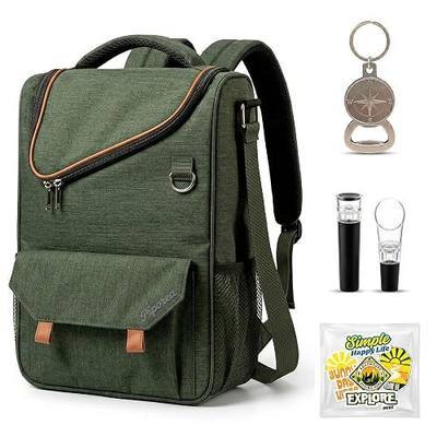 Cooler Bags Insulated – Stylish Insulated Tote Bag with Leakproof Cooler Compartment for 3 Bottles & Snacks – Lightweight Wine Bottle Tote Bag & Drink Carrier Bag with Backpack Straps & Accessories