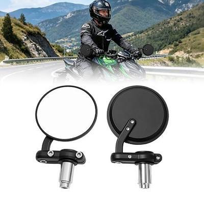 Motorcycle Bar End Mirrors Round CNC Rear View Mirrors for 7/8" Bikes | Classic round styling, precision-machined housing, expanded rear visibility, ideal upgrade for everyday and weekend riding