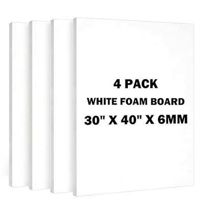 4 Pack White Foam Board, 30X40 Inches Poster Board, 0.23" Thick Double-Sided Acid-Free Foam Core Board, Sign Board for School Projects, Office, Presentations Board, Paintings Prints