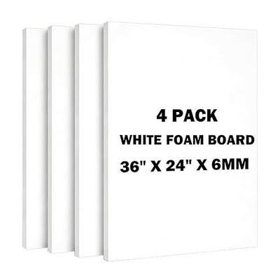 4 Pack White Foam Board, 24x36 Inches Poster Board, 6mm Thick Double-Sided Acid-Free Foam Core Board, Sign Board for School Projects, Office, Presentations Board, Paintings Prints