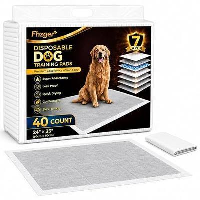 XL Puppy Pads 40 Count, Bamboo Charcoal, 7-Layer Leak-Proof | Extra Large 35.4 x 23.6 Inch | Bamboo Charcoal Odor Control | 7-Layer Leak-Proof Protection | Quick-Dry Absorption