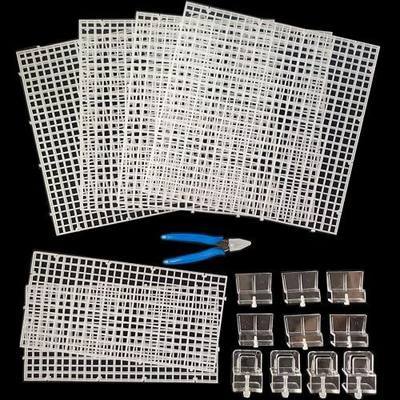 Aquarium Cover Kit, 6 Customizable Plastic Grid Aquarium Lid with 0.35Inch Hole, 10 Clips & Cutter, Fish Tank Hood Terrarium Turtle Tank Top Cover Jump Guard for Most Tanks