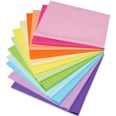 12 Pieces 18″ x 22″ Fat Quarter Bundle — Solid Cotton Quilting Fabric (Sweet Rainbow)
