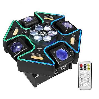 MINGJIE 150W 4 Arm Moving Head Light, RGBW DJ Stage Light | Strobe & Bee-Eye Effects, DMX512, Remote Control, Sound Activated, 540° Rotation for Clubs, Parties, Discos and Stage Shows