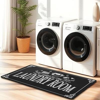 Laundry Room Rug Runner, 20'' x 50'' Non-Slip Quick Drying Comfort Floor Mat for Home Washer and Dryer, Kitchen, Bathroom Entryway