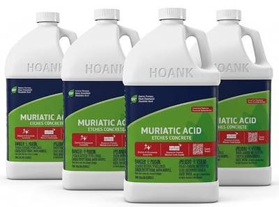 (4 Gallons) - Muriatic Acid for Swimming Pools & Spas, Removes Mortar from Bricks - 90% Low-Fume pH Stabilizer & Cleaner for Concrete & Masonry Surfaces, Clears Rust & Scale Build-Up - Ready to Use