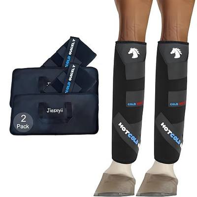 Twin Horse Ice Boots Leg Wraps, Black HCHG01-twin | Hot & Cold Therapy, Graphene, Up to 40-Min Temperature Retention, Detachable Anti-Slip, Multi-Joint Fit, Storage Bag