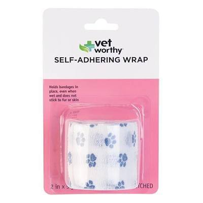 Vet Worthy Self Adhesive Bandage Wrap for Dogs - 2 inches x 5 Yards | Joint & Paw Bandages for Dogs - Soft, Breathable Self-Sticking Wrap with a Paw Print Design - Made with Natural Rubber Latex