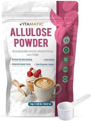 Vitamatic Allulose Powder 1 kg (2.2 lb) – Zero Calorie Sugar Substitute Sweetener – 1:1 Sugar Replacement – Keto Friendly, Zero Glycemic Impact, Non-GMO, Gluten Free
