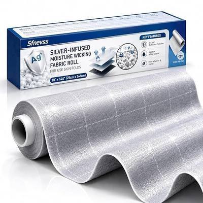Silver Infused Fabric Roll 10x144 Inch, Soft, Breathable & Non-Adherent Wound Dressing Wrap, Ideal for Wound Care, Dressings, and Skin Fold Protection, Custom-Cut