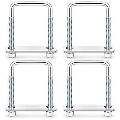 4 Pcs Square U-Bolt for Trailer Leaf Spring Clamp Set Fits 3-1/8" Wide Leaf Springs Locks Springs Together for Stability and Better Control of Axle Torque for Truck Boat Trailers