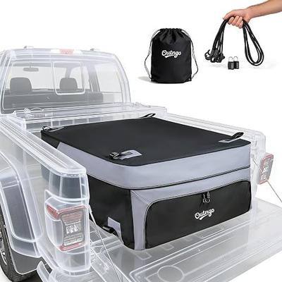 Truck Bed Cargo Bag-Waterproof Luggage Bag for Truck Bed 38 Cu. Ft Heavy-Duty PVC Truck Bed Waterproof Storage Fits Any Truck Size Dual Opening 4 Stretch Cord 2 Combination Lock (59"x48"x23") Outngo