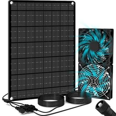WECOOL Solar Exhaust Fan, 15W Dual Exhaust & Intake Ventilation Fan, Quiet Waterproof with Safe Grille for Chicken Coop, Greenhouse, Shed, Dog House, No Assembly Required