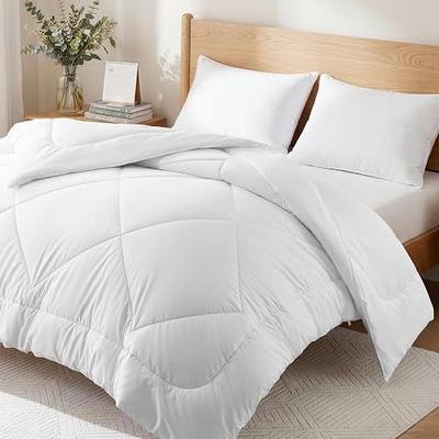 COHOME All-Season Twin/Twin XL Size Quilted Wool Comforter Duvet Insert | 100% Australian 300GSM Fill, Breathable Soft, Noiseless Cotton Cover, 8 Corner Ties, Reversible,White 68"x 86"