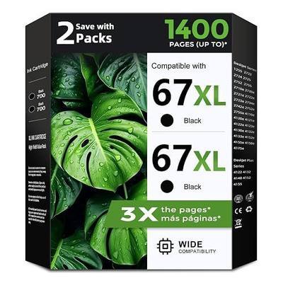 67XL Black Ink Cartridge Replacement for HP Ink 67 HP67XL Cartridges (2-Black)Work with DeskJet 2755e 2855e 2800e 2852e 2827e 4227e 4255e ENVY 2700 6055e 6075 6432e 6455e 6458e 6475e Pro 6455 Printer