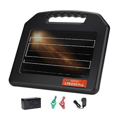 Solar Electric Fence Charger - 1.25 Joules Electric Fence Energizer, 70 Mile Range 10W Solar Powered Integrated Machine Without Needing an External Power Source for Livestock and Garden Protection