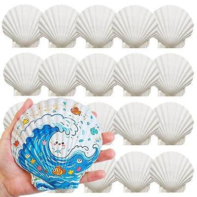 20 PCS 5"-6" Extra Large Scallop Shells for Crafts, Natural White Seashells for DIY Painting, Decoupage, Beach Wedding Gifts & Home Decor, Bulk Jumbo Scallop Shells (13-15cm)