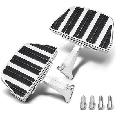 Amazicha Passenger Floorboards Motorcycle Footboards with Mount Bracket Kit Fit For Harley Touring Road King Street Glide Road Glide Electra Glide Ultra Classic 1993-Later Streamliner Style Chrome