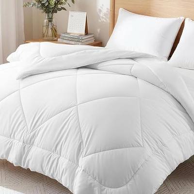 COHOME All-Season Queen Size Quilted Wool Comforter Duvet Insert | 100% Australian 300GSM Fill, Breathable Soft, Noiseless Cotton Cover, 8 Corner Ties, Reversible,White 88"x 88"