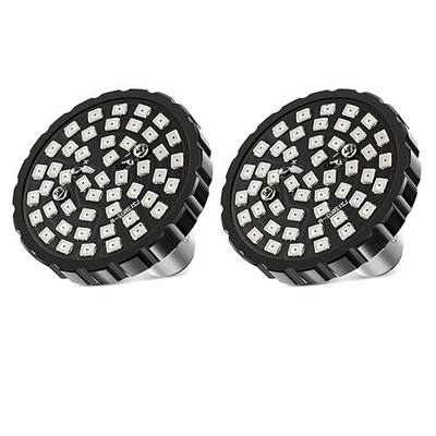 PBYMT 2" Motorcycle Rear Turn Signals 1157 LED Tail Brake Lights Compatible with Harley Davidson Touring Street Glide Road Glide Dyna Softail Sportster Iron 883 (Black Base)