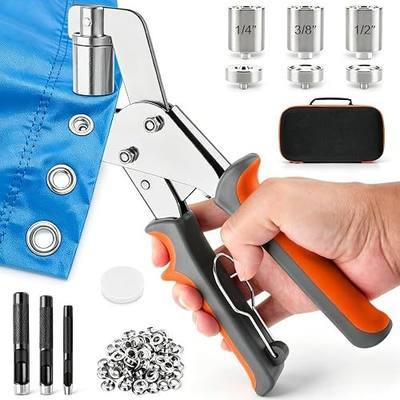 609PCS Grommet Tool Kit 1/2 1/4 3/8 Inch Eyelet Tool Kit for Fabric | Heavy Duty Grommet Kit, with 600PCS Eyelets and Grommets, For Tarps Leather Banners Tents Canvas, Upgraded Grommet Maker Tool
