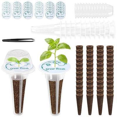 120Pcs Hydroponic Pods Kit for Aerogarden - Hydroponic Refill Pods Supplies for Most Systems, Complete Indoor Herb Garden Refill Kit, Includes Grow Sponges, Baskets, Domes, Labels
