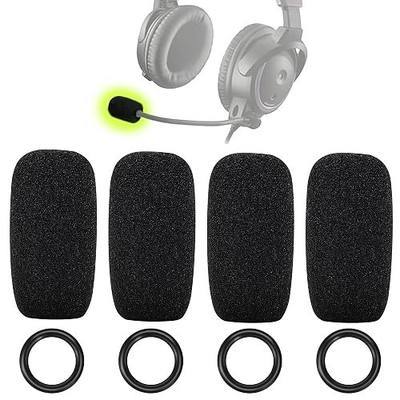 Lukvcoe Microphone Foam Cover for Bose Aviation Headset X A10 A20 A30, 4-Pack High-Density Mic Cover Pop Filter Windscreen Replacement (Black)