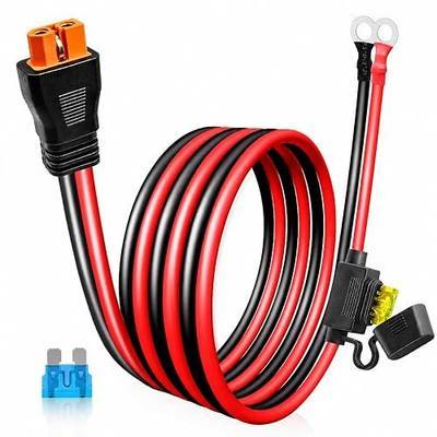 XT60i to O Ring Terminal Cable, 10AWG XT60i Connector Cable with Inline Fuse 15A/20A, Heavy Duty Pure Copper Female XT60I Adapter Power Cable for Solar Generator, Battery Terminals, Car Charging, RC