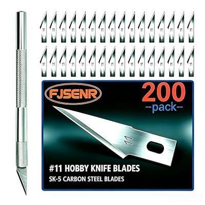 200 Pack Thickened #11 SK5 Hobby Knife Blades, Precision Replacement Blades for Craft, Model & Phone Film Trimming