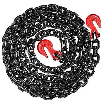 1/2 Chain Trailer Chains with Hooks, 12000 lbs Working Load, Grade 80 Tow Log Black E-Coat Chain for Truck Farm Construction (1/2 in x 16FT)