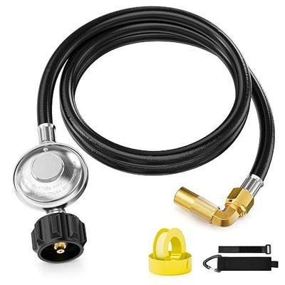 NUPICK Propane Adapter Hose for Blackstone 17 & 22 Inch Tabletop Griddle | Propane Regulator and Hose with 90 Degree Elbow Adapter, for Blackstone 17”/22” Griddle and Most 3/8“ Connector Grill