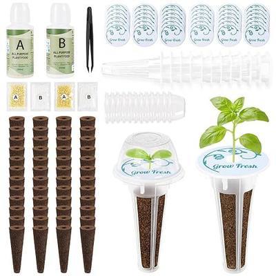 126Pcs Hydroponic Pods Kit for Aerogarden - Hydroponic Refill Pods Supplies for Most Systems, Complete Indoor Herb Garden Refill Kit, Includes Grow Sponges, Baskets, Domes, Labels & Nutrients