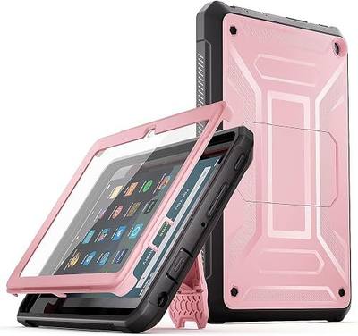 DJ&RPQ Child Adult Friendly with Stand and Screen Protector -for 8in Tablet- Pink