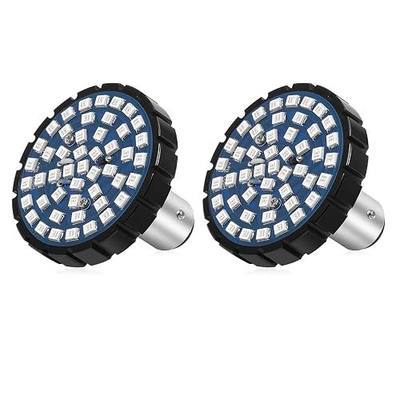 PBYMT 2" Motorcycle Rear Turn Signals 1157 LED Tail Brake Lights Compatible with Harley Davidson Touring Street Glide Road Glide Dyna Softail Sportster Iron 883 (Blue Base)