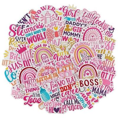 30Pcs Baby Iron on Patches, Pink Baby Girl Patch for Onesie Decorating Kit, for Baby Shower, Gender Reveal Party, T-Shirts, Hats, DIY Crafts
