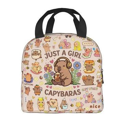 Capybara Lunch Bag, Insulated Lunch Bag, Reusable High Capacity Thermal Tote, Leakproof Cooler Bag for Boys Girls Kids Adults, Work Travel Picnic, Back to School (Capybara 1)
