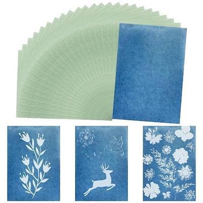 24Pcs Cyanotype Paper Kit for Sun Printmaking, Highly Light-Sensitive Activated Sun Printing Papers for Handmade Art Paper Crafts