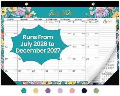 Desk Calendar 2026-2027, 18-Month Calendar Runs from July 2026 to December 2027, Large 17" x 12" Monthly Desktop & Wall Calendar for Home & Office - Floral