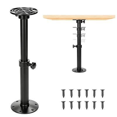 Upgraded RV Boat Table Legs Pedestal Base, Adjustable & Detachable Aluminum Alloy RV Table Leg Stand, 17.8"–27.2" Height Range, 360° Rotating Marine Table Base Mount Frame for RV, Boat, Yacht