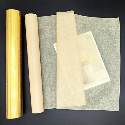Reelartisy 13.8"x787" Art Paper Roll, 16gsm Bamboo Fiber Tracing Paper, Ultra-Thin Translucent Antiquedfor Cyanotype, Calligraphy & Lanterns, Includes Storage Tube