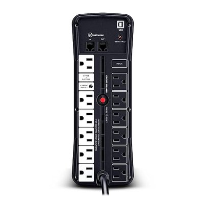 CyberPower GX150C2-E Gaming UPS Battery Backup and Surge Protector | 1500VA/1000W, RGB Lighting, 13 Outlets, USB‑C Charging, UL Certified