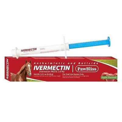Ivermectin Horse Paste 1.87% – Single Tube 6.08g (1-Pack), Apple Flavored Oral Dewormer for Horses – Treats Horses Up to 1250 lbs – Weight Calibrated Equine Paste for Routine Horse Care